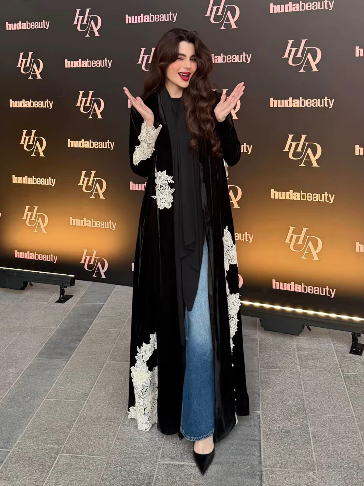 Velvet Lace Garden Abaya
