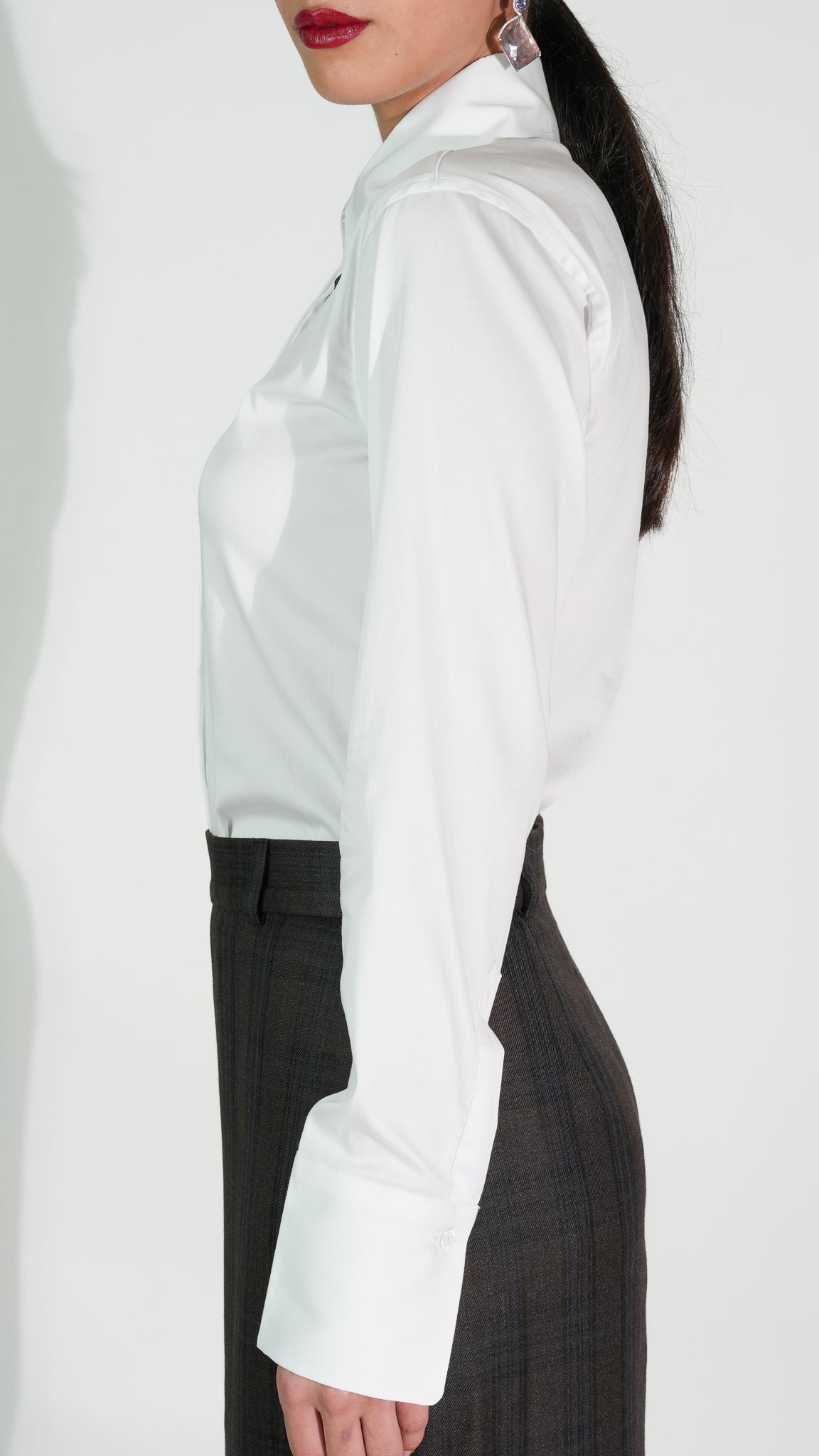 White Shirt with Collar Detail