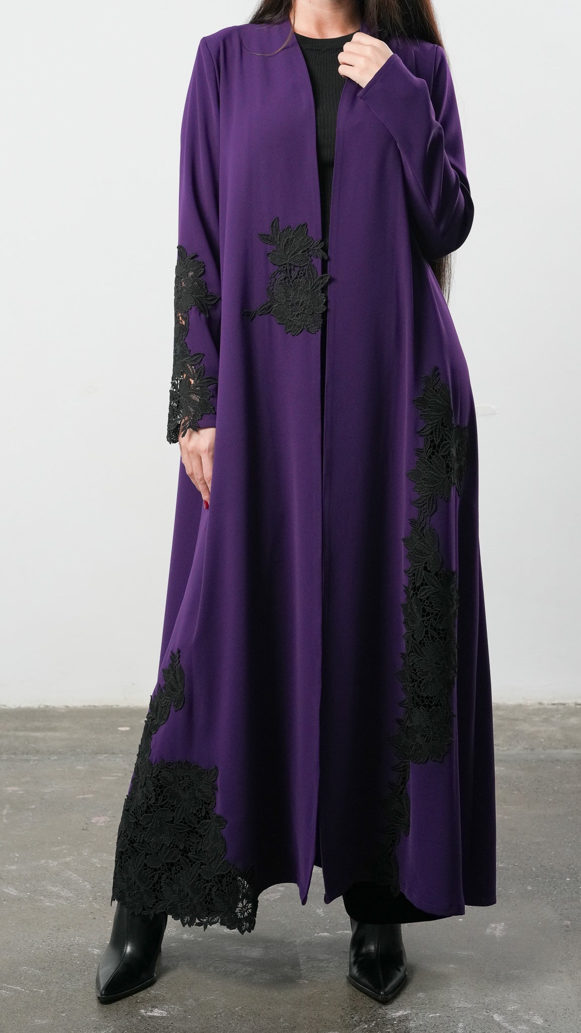 Crepe Lace Garden Abaya