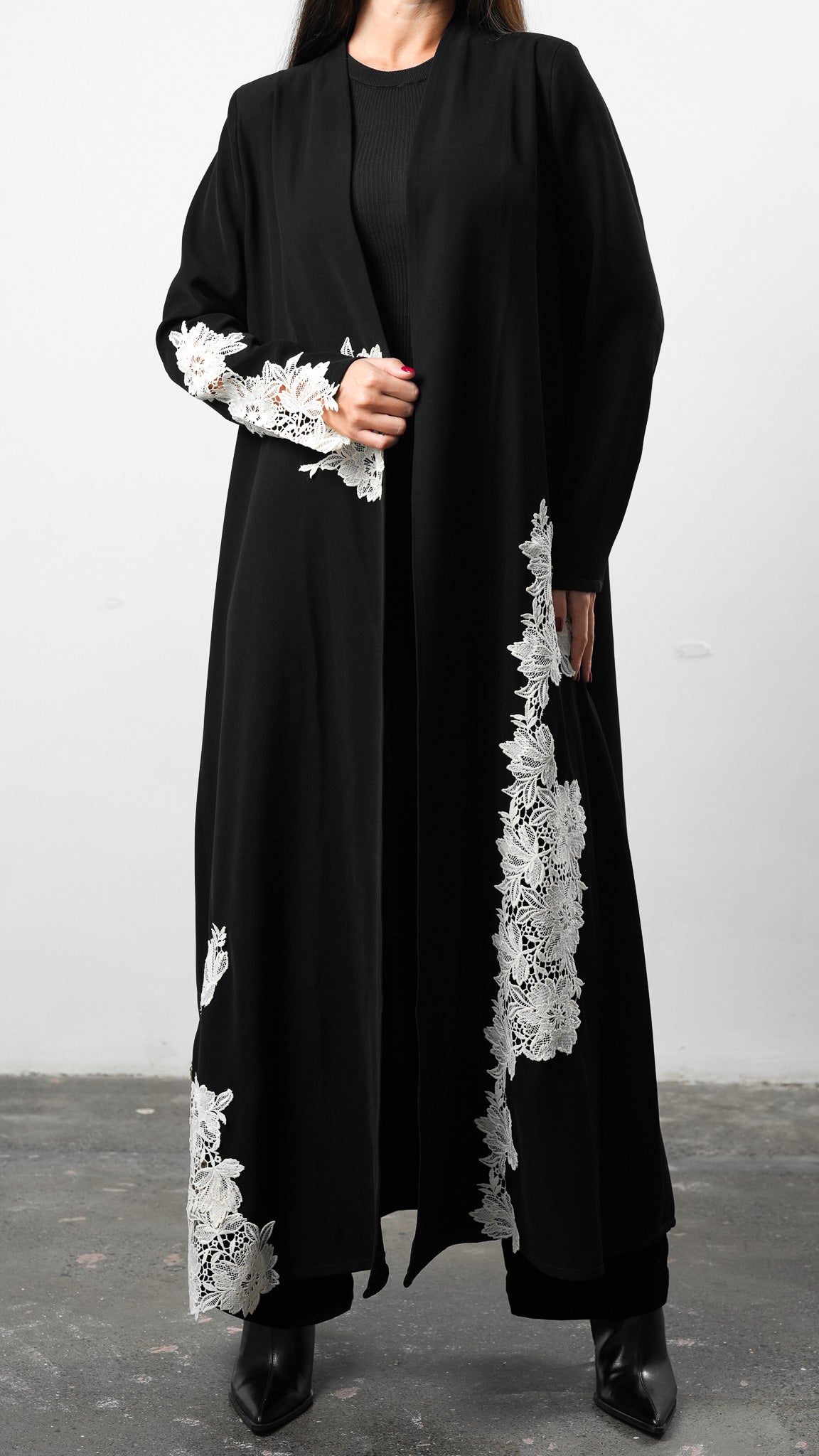 Crepe Lace Garden Abaya