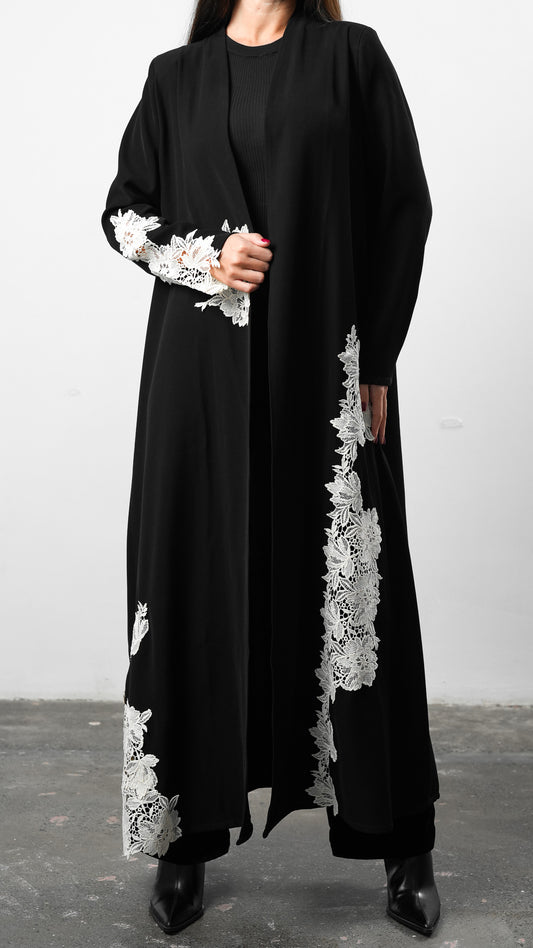 Crepe Lace Garden Abaya