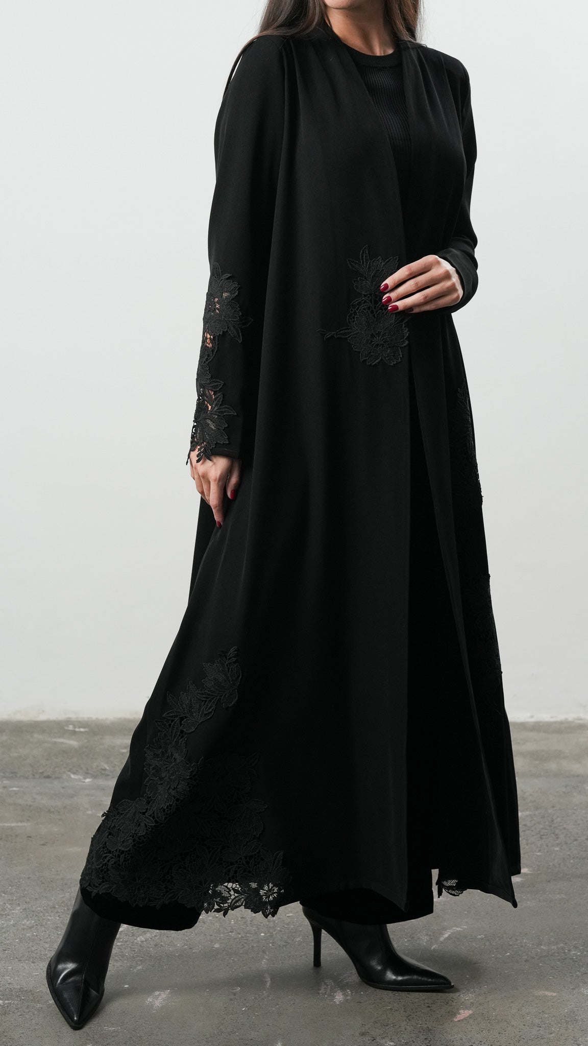 Crepe Lace Garden Abaya