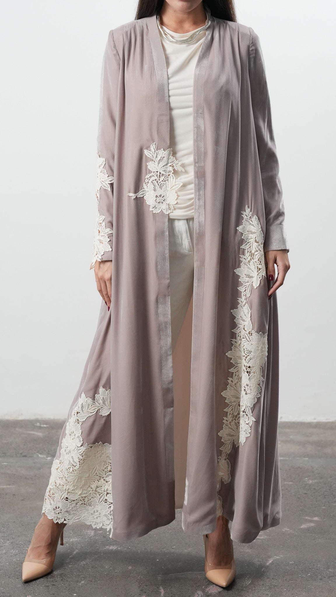 Velvet Lace Garden Abaya