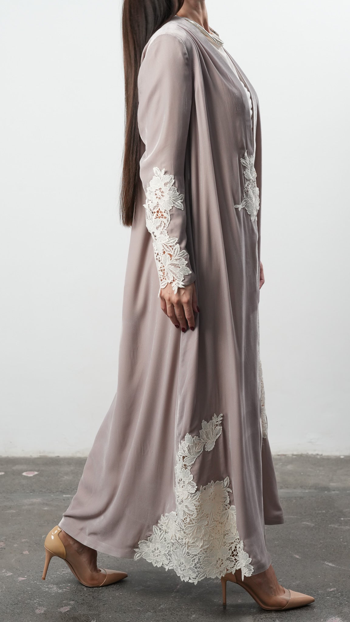 Velvet Lace Garden Abaya