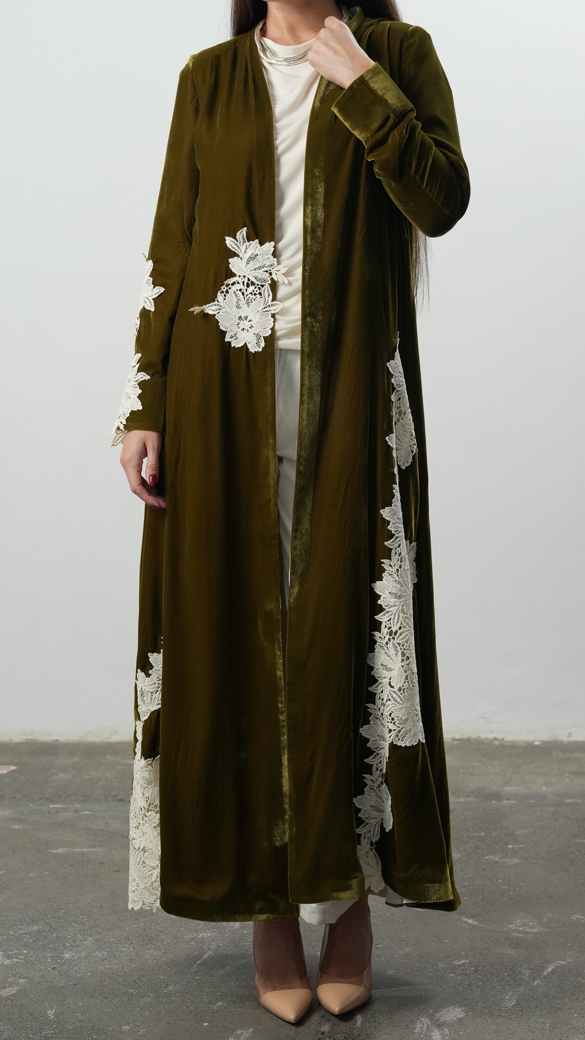 Velvet Lace Garden Abaya