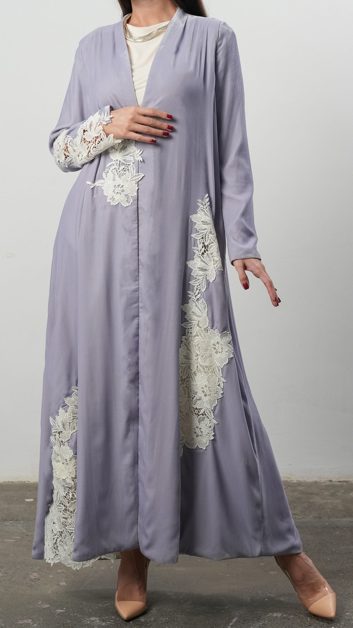 Velvet Lace Garden Abaya