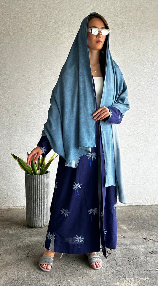 Palm Tree Linen Abaya