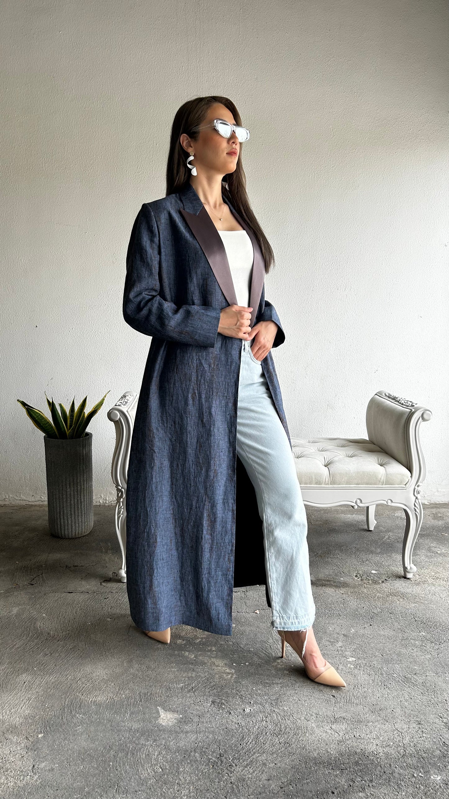 Linen Blazer Abaya