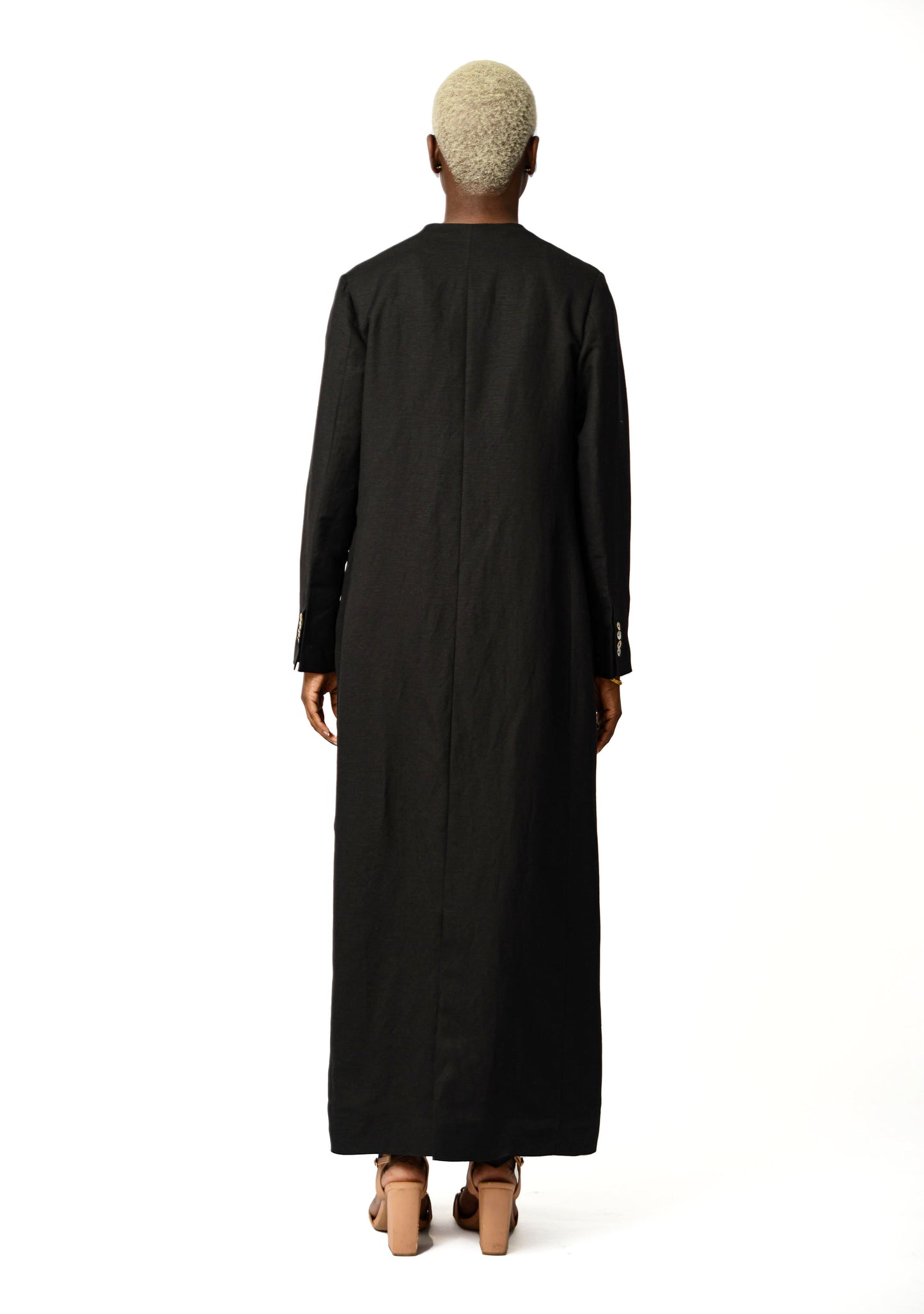 Shell Button Linen Abaya